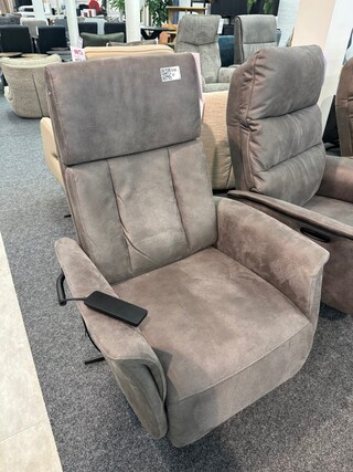 Fauteuil Justin met sta op, microvezel antraciet